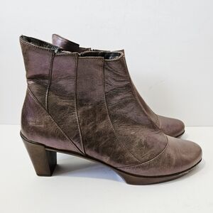 Naot Iridescent Leather Ankle Boots Size 39 US 8 - 8.5 Heeled Booties